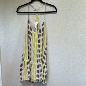 Acacia Swimwear Yellow and Purple Coverup with Tie-Dye Design 100% silk
